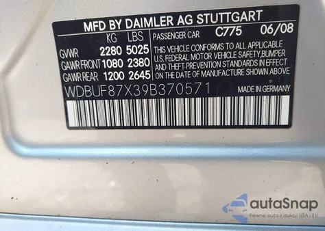 2009 Mercedes-Benz E 350 4Matic from USA, damaged, VIN WDBUF87X39B370571